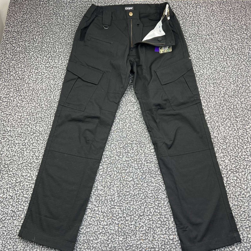 CQR Tactical Cargo Pants Men 32x32 Black Ripstop Work Outdoor New